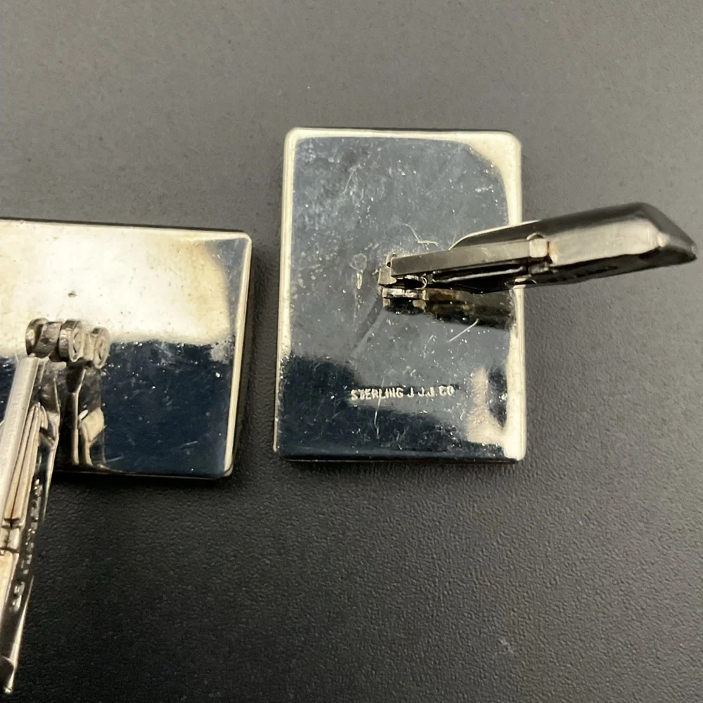 Vintage J.J.J. Co Sterling Stone Cufflinks